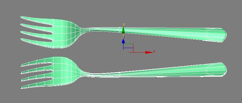 3DMAX制作叉子建模的详细操作过程截图