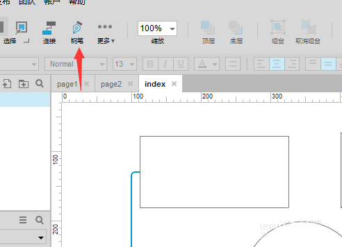 Axure8使用钢笔画线段的详细操作步骤截图