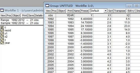 Eviews建立数据的操作方法截图