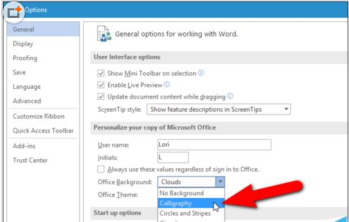 microsoft office2016设置自定义标题栏的操作教程截图