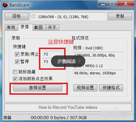 Bandicam为视频加上水印的操作步骤截图