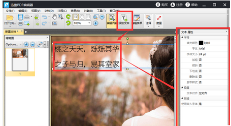 迅捷pdf编辑器新建PDF文件插入图片和添加文字的操作流程截图