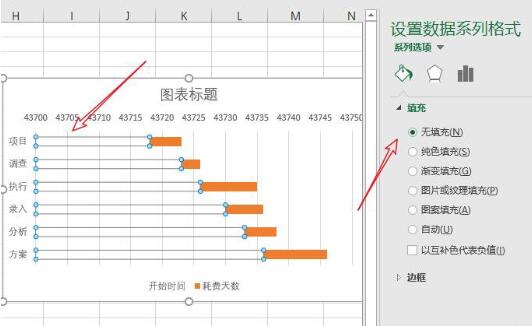 Excel自动生成简单甘特图的操作方法截图