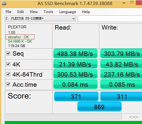 AS SSD Benchmark查看硬盘状态的详细操作步骤截图