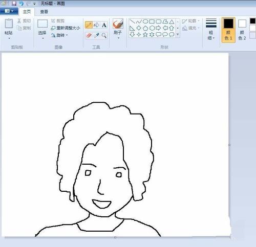画图工具绘制卡通头像的具体方法截图