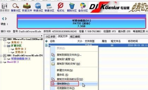 分区工具diskgenius强制删除文件的具体方法截图