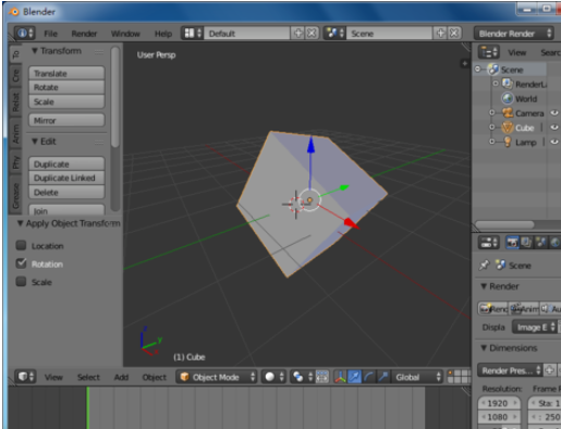 blender将模型旋转的操作步骤