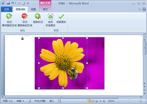 word2010去除圖片背景的使用方法