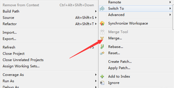 eclipse代码合并分支的操作教程截图