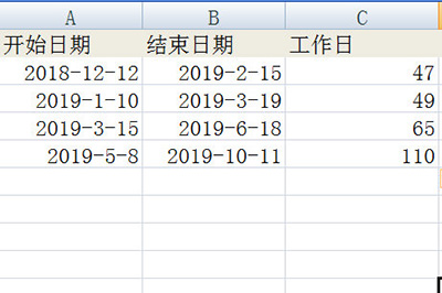 Excel计算工作天数的图文教程截图