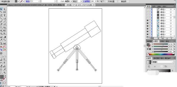 ai绘制望远镜的简单方法截图