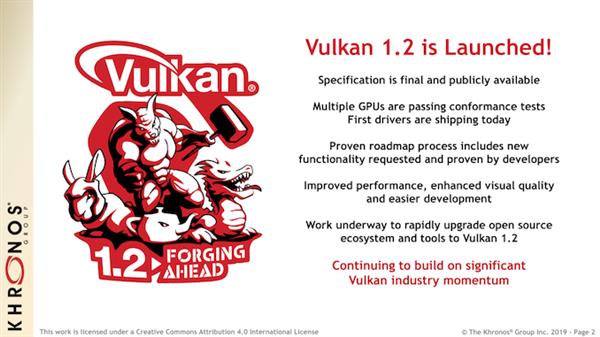 Vulkan 1.2来了:扩展23项功能