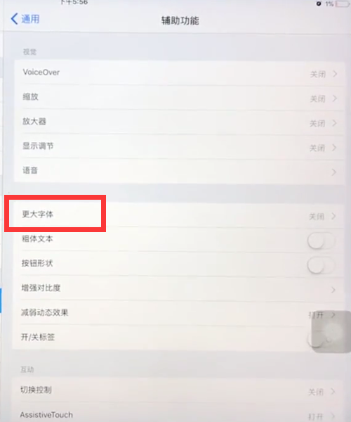 ipad调整字体大小的详细教程截图