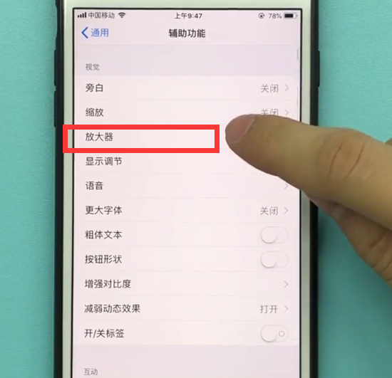 蘋果手機中使用放大器的詳細步驟截圖