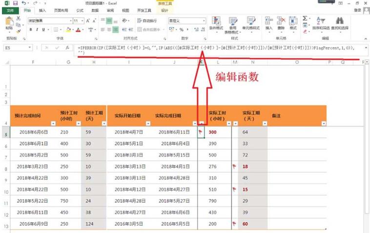 excel2013中制作项目跟踪器的详细方法截图