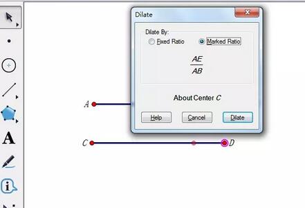 几何画板在两线段上画点使比相等的详细教程截图
