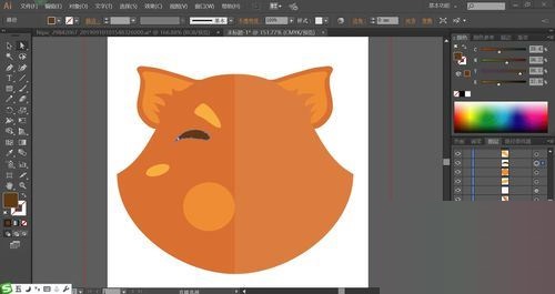 ai设计红猫头像的操作方法截图
