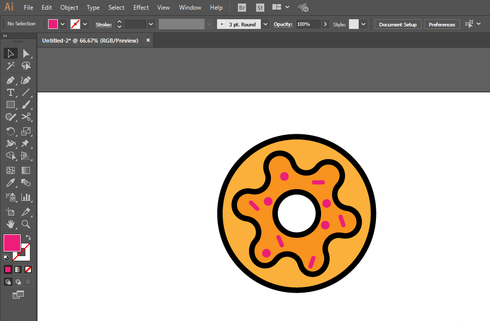 ai打造甜甜圈UI图标的操作方法截图