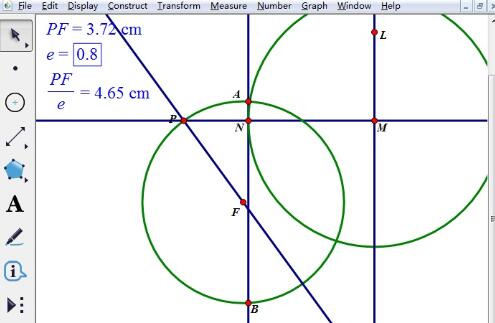 几何画板使用椭圆第二定义使用方法截图