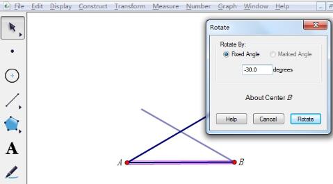 几何画板作一个顶角为120度的等腰三角形的详细步骤截图