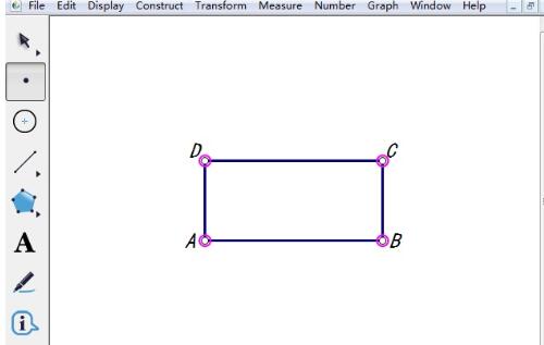 几何画板把矩形顶点变为空心点的操作过程截图