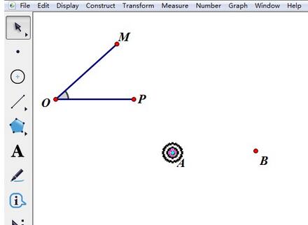 几何画板中让点绕另一个点旋转的操作方法截图
