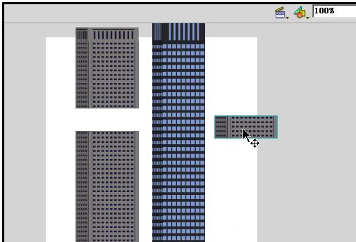 Flash使用刷子工具设计高楼大厦建筑物的操作方法截图