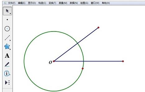 几何画板使用尺规作图法构造角平分线的操作步骤截图