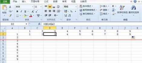 Excel表格快速创建乘法表的操作方法截图