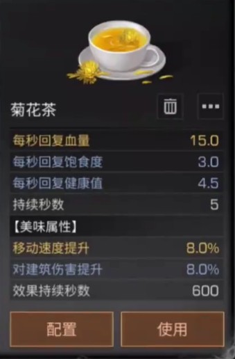 明日之后菊花瓣有什么用?明日之后菊花茶配方与美味属性解析截图