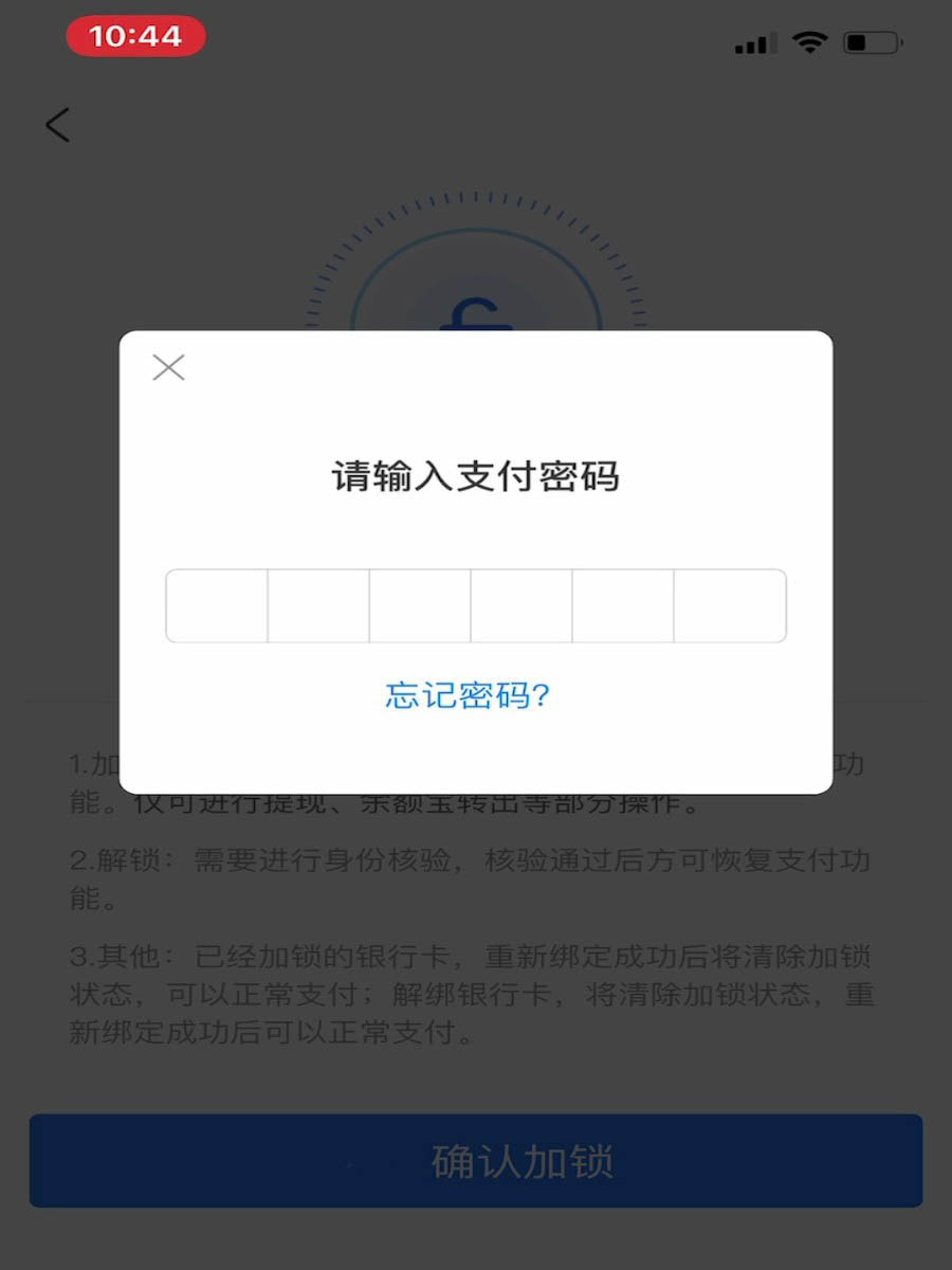 支付宝银行卡怎么添加支付锁?支付宝银行卡添加支付锁的步骤截图