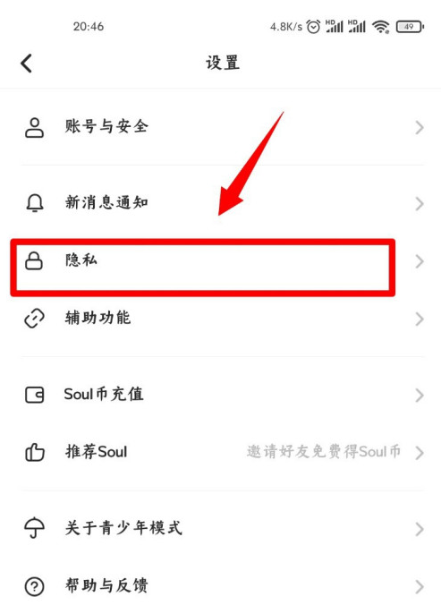 Soul怎么屏蔽手机通讯录 Soul手机联系人屏蔽方法截图