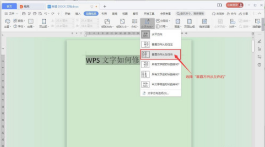 WPS文字方向如何修改 WPS文字方向修改方法截图