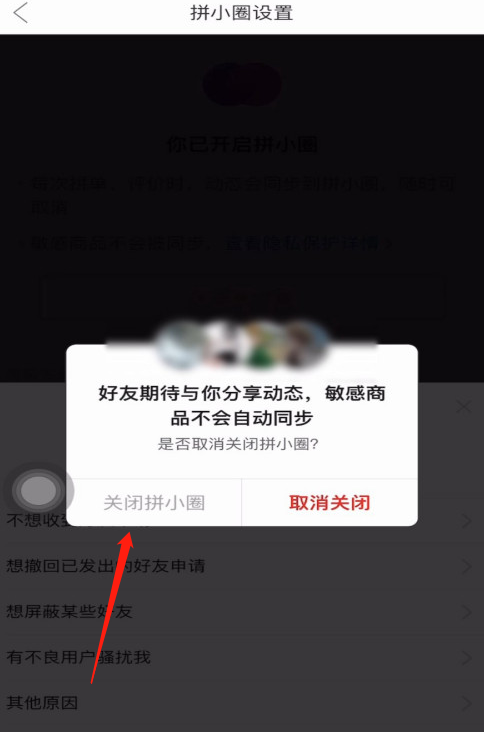 拼多多怎样禁止拼单动态同步到拼小圈 拼多多关闭拼小圈的方法截图