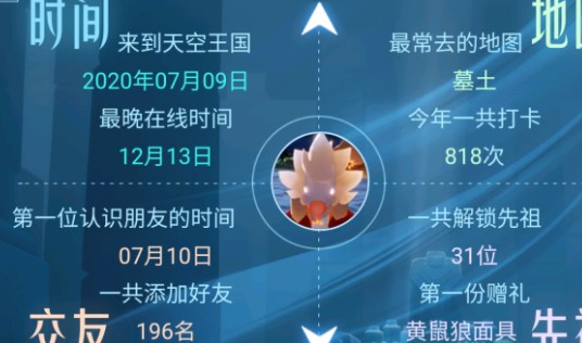 2020光遇关键词怎么看？2020光遇网易大神我的光遇关键词报告查看解析截图