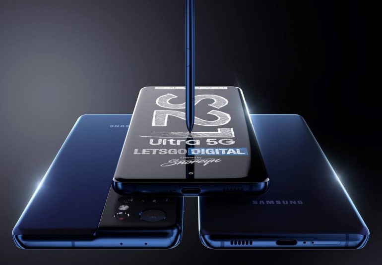 三星 S21 Ultra 顶配机型渲染图曝光:搭载 S Pen 手写笔截图