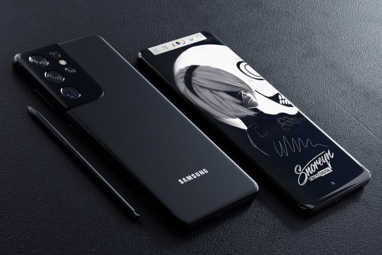 三星 S21 Ultra 顶配机型渲染图曝光:搭载 S Pen 手写笔截图