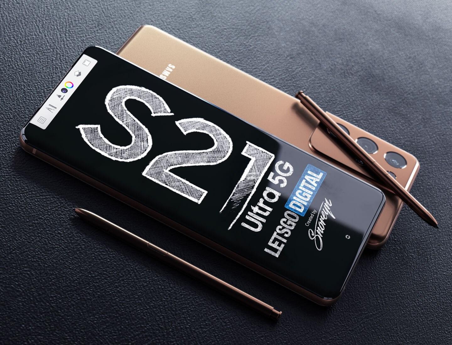 三星 S21 Ultra 顶配机型渲染图曝光:搭载 S Pen 手写笔