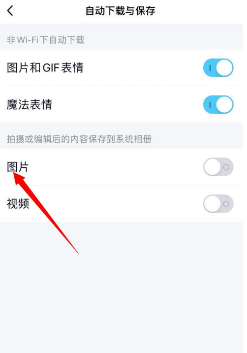 手机QQ怎样设置拍摄图片自动保存到系统相册 手机QQ启用图片自动保存下载功能步骤截图