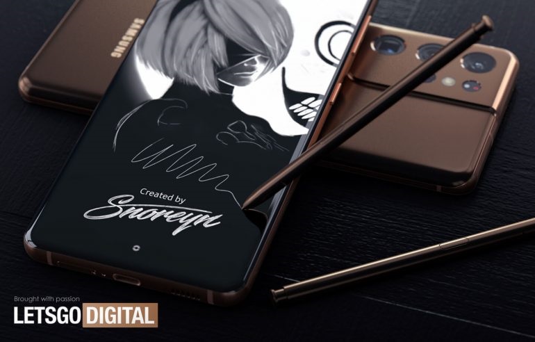 三星 S21 Ultra 顶配机型渲染图曝光:搭载 S Pen 手写笔截图