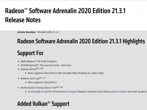 AMD 发布 Adrenalin 2020 Edition  21.3.1 版显卡驱动更新