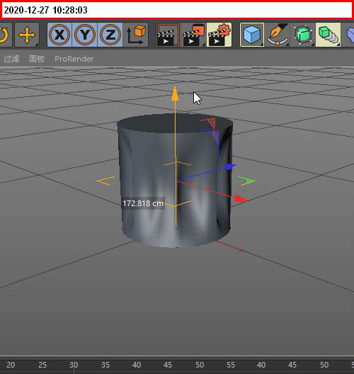 c4d怎样绘制圆柱体皱褶内陷效果?c4d制作圆柱体出皱折内陷效果截图