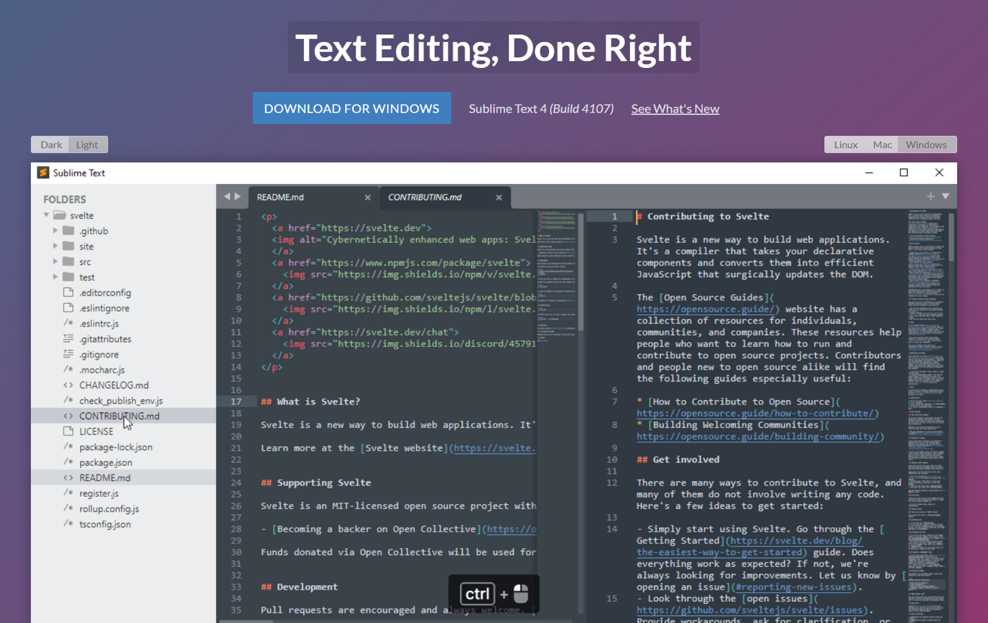 Sublime Text 4 发布 Build 4107 首个稳定版更新 带来全新的UI、代码自动补全功能