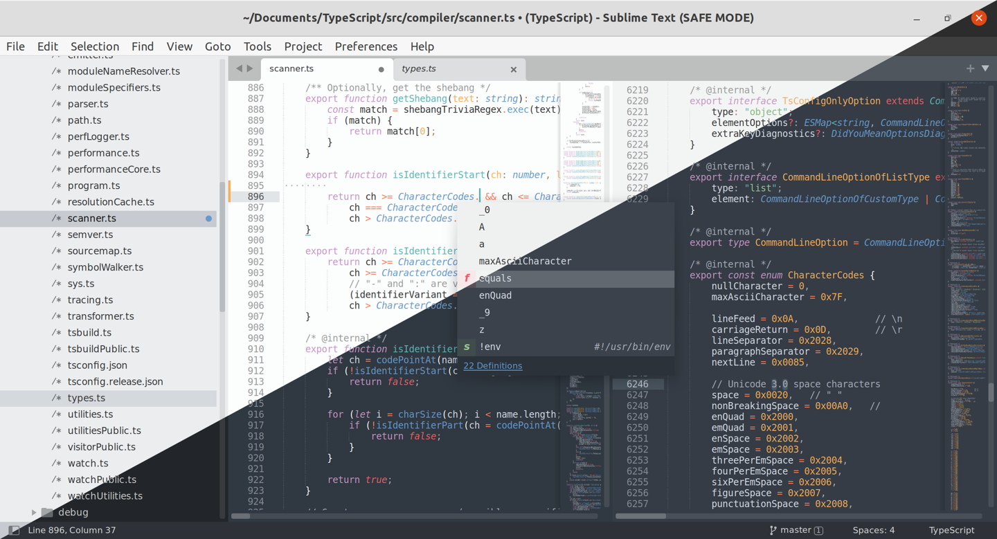 Sublime Text 4 发布 Build 4107 首个稳定版更新 带来全新的UI、代码自动补全功能截图