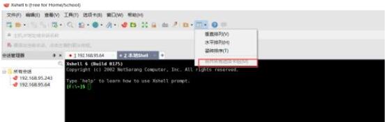 xshell6窗口排列的几种方式 xshell6窗口排列有多少种方法截图