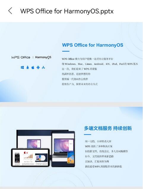 WPS HarmonyOS版上线服务中心 PPT新特性一览截图