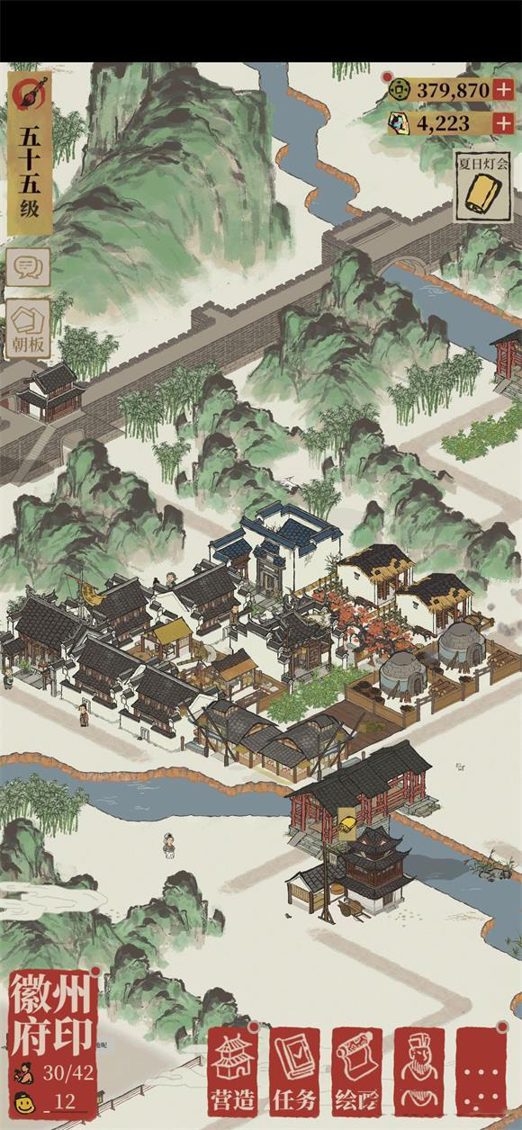 江南百景图奚氏徽商三级升四级怎么布局？江南百景图奚氏徽商四级布局攻略截图