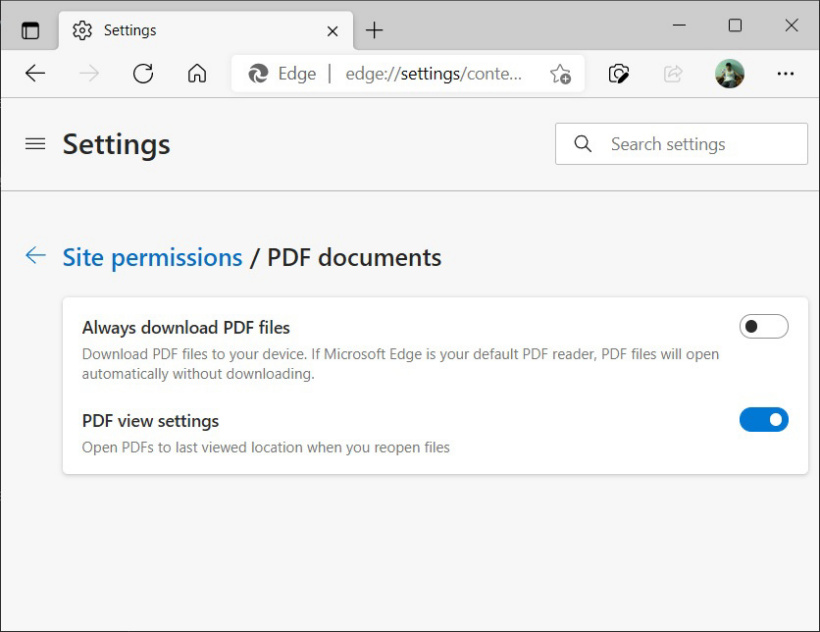 Edge 浏览器加入“从你离开的地方开始”功能 即PDF文件进度记忆功能截图