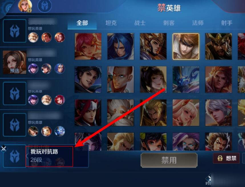 王者荣耀对抗路字段怎么发不出来?王者荣耀对抗路字段发送方式截图