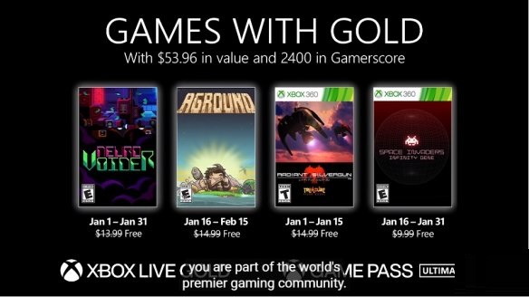 Xbox金会员2022年1月会免游戏公布 四款佳作免费玩